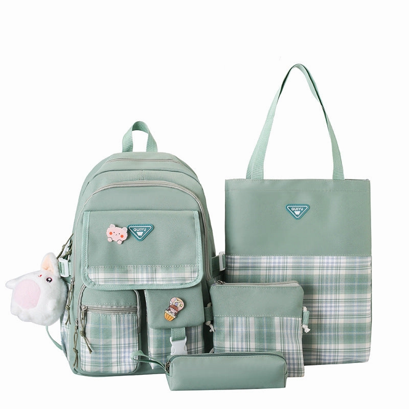 4-piece backpack for girls junior high school students