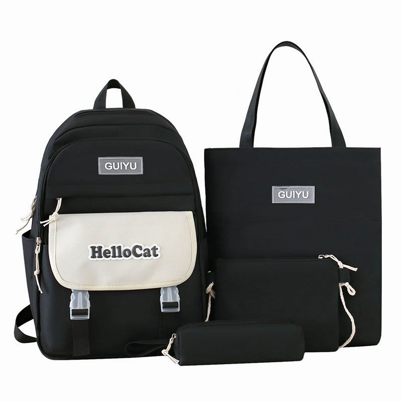 4-piece large capacity student backpack