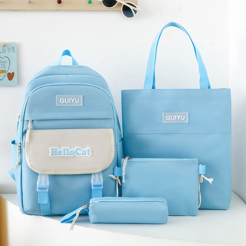 4-piece large capacity student backpack