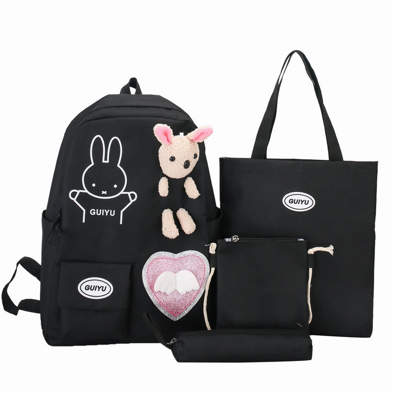 4-piece student backpack large capacity