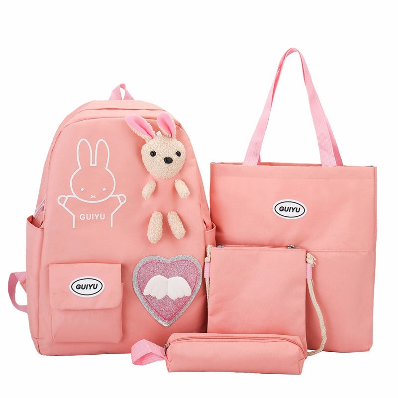 4-piece student backpack large capacity