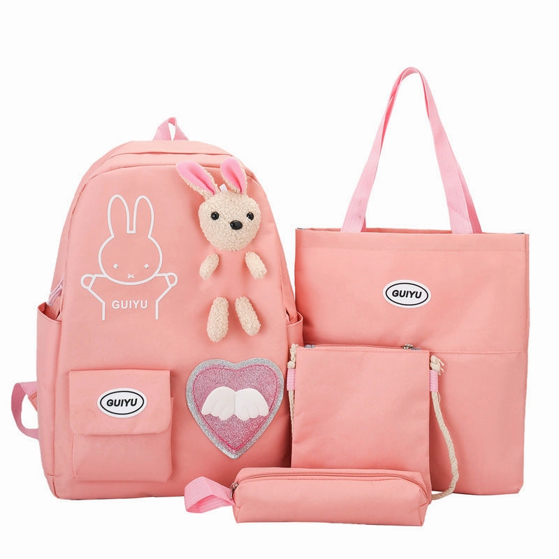 4-piece student backpack large capacity