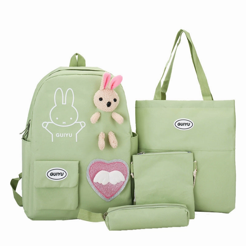 4-piece student backpack large capacity