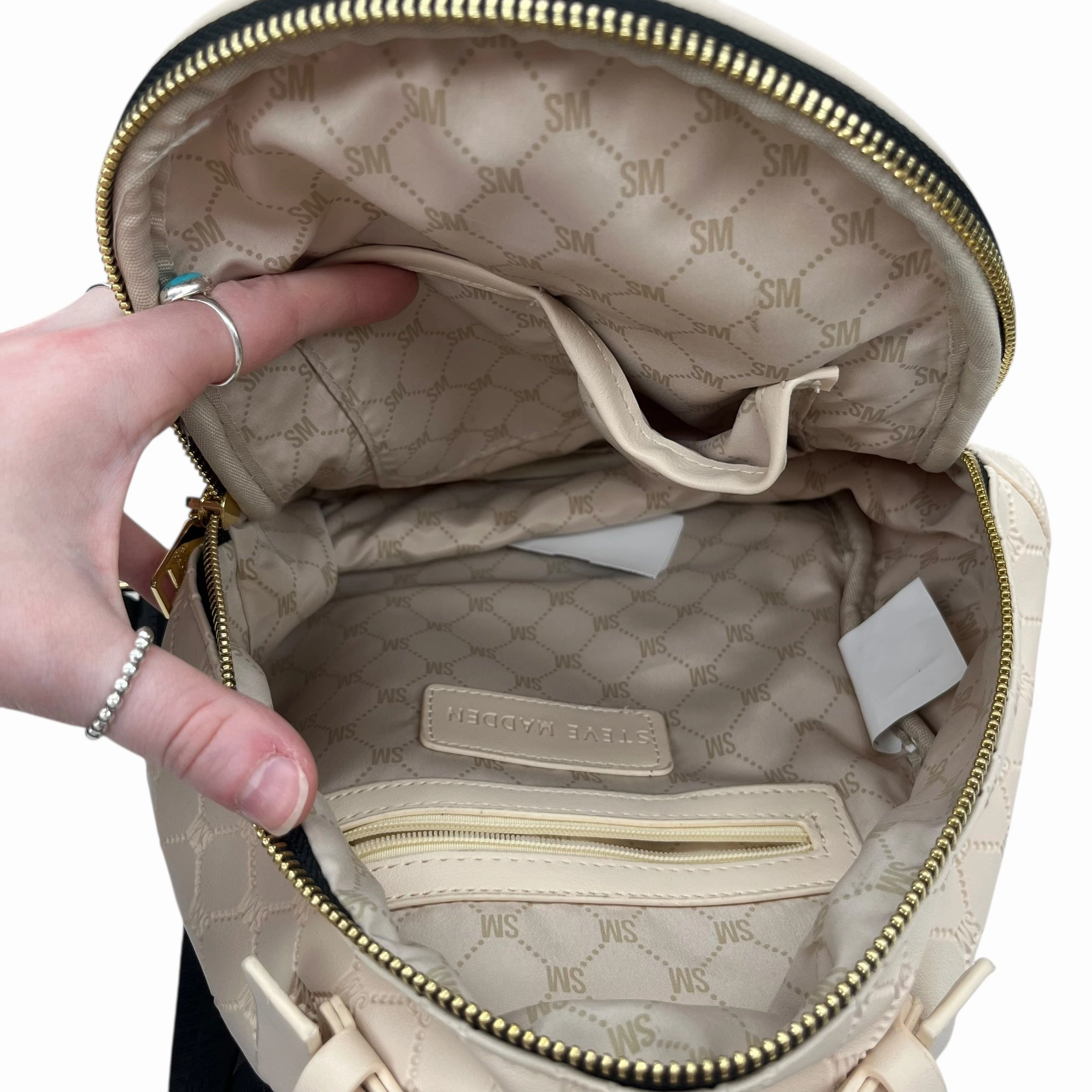 Backpack By Steve Madden In Cream, Size:Small