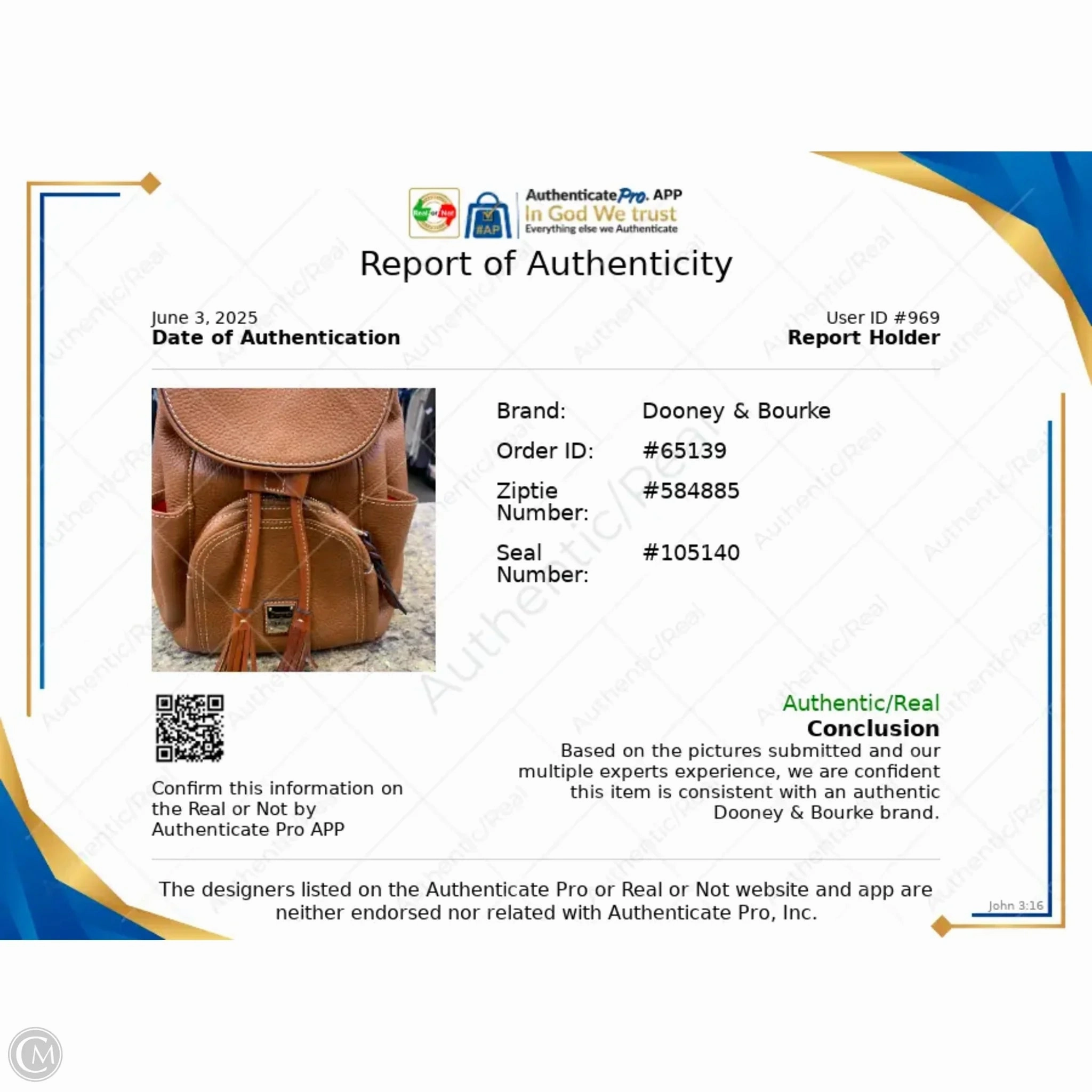 Backpack Designer By Dooney And Bourke, Size: Medium
