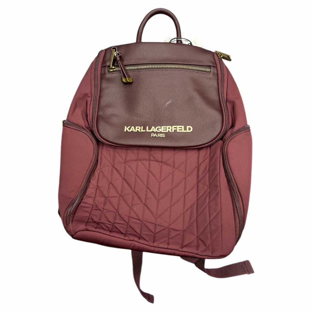 Backpack Designer By Karl Lagerfeld In Maroon, Size:Medium