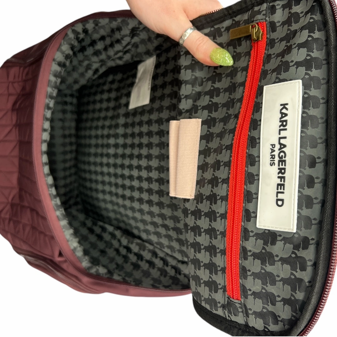 Backpack Designer By Karl Lagerfeld In Maroon, Size:Medium