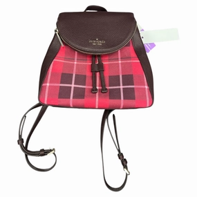 Backpack Designer By Kate Spade In Plaid Pattern, Size:Large