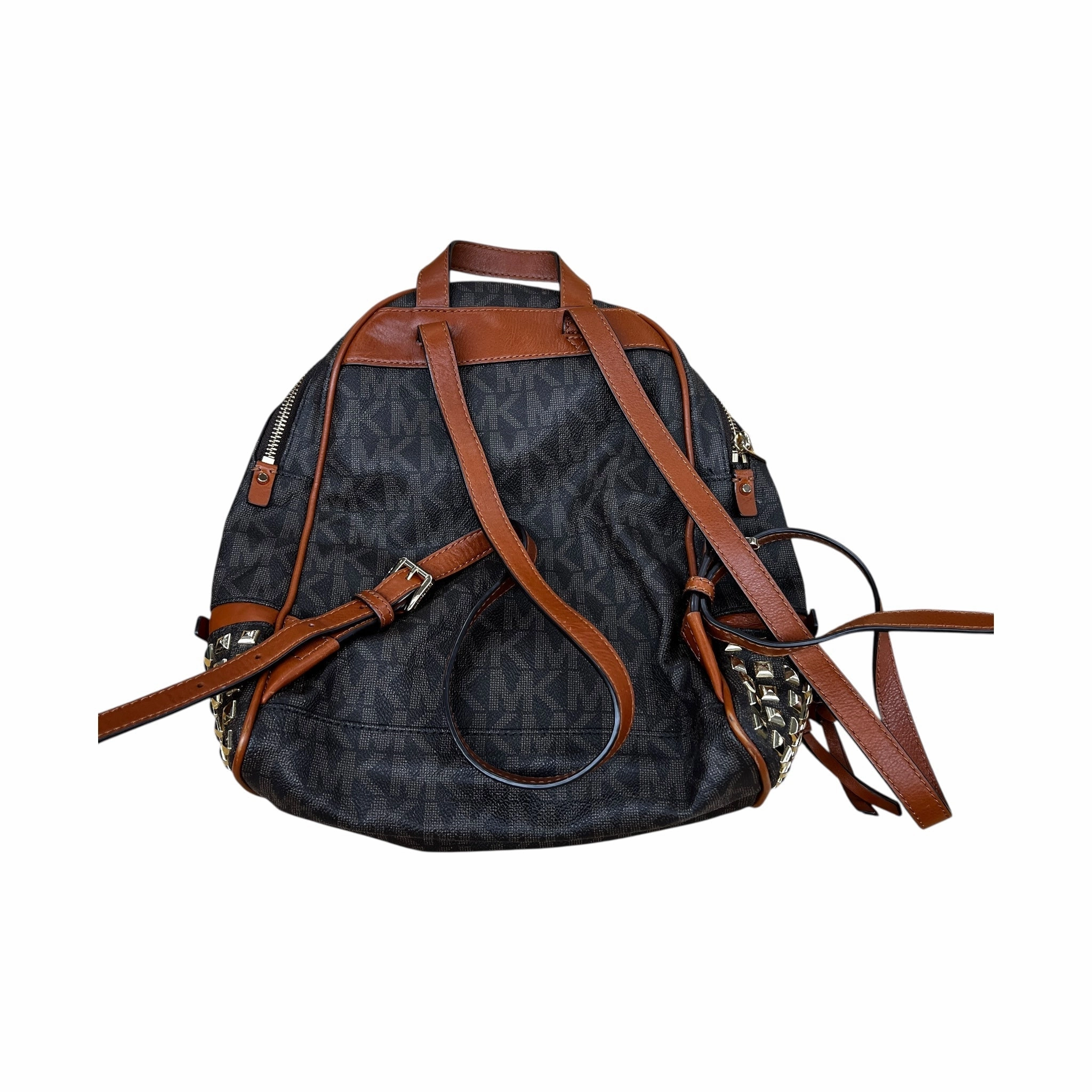 Backpack Designer By Michael Kors In Brown & Gold, Size:Medium