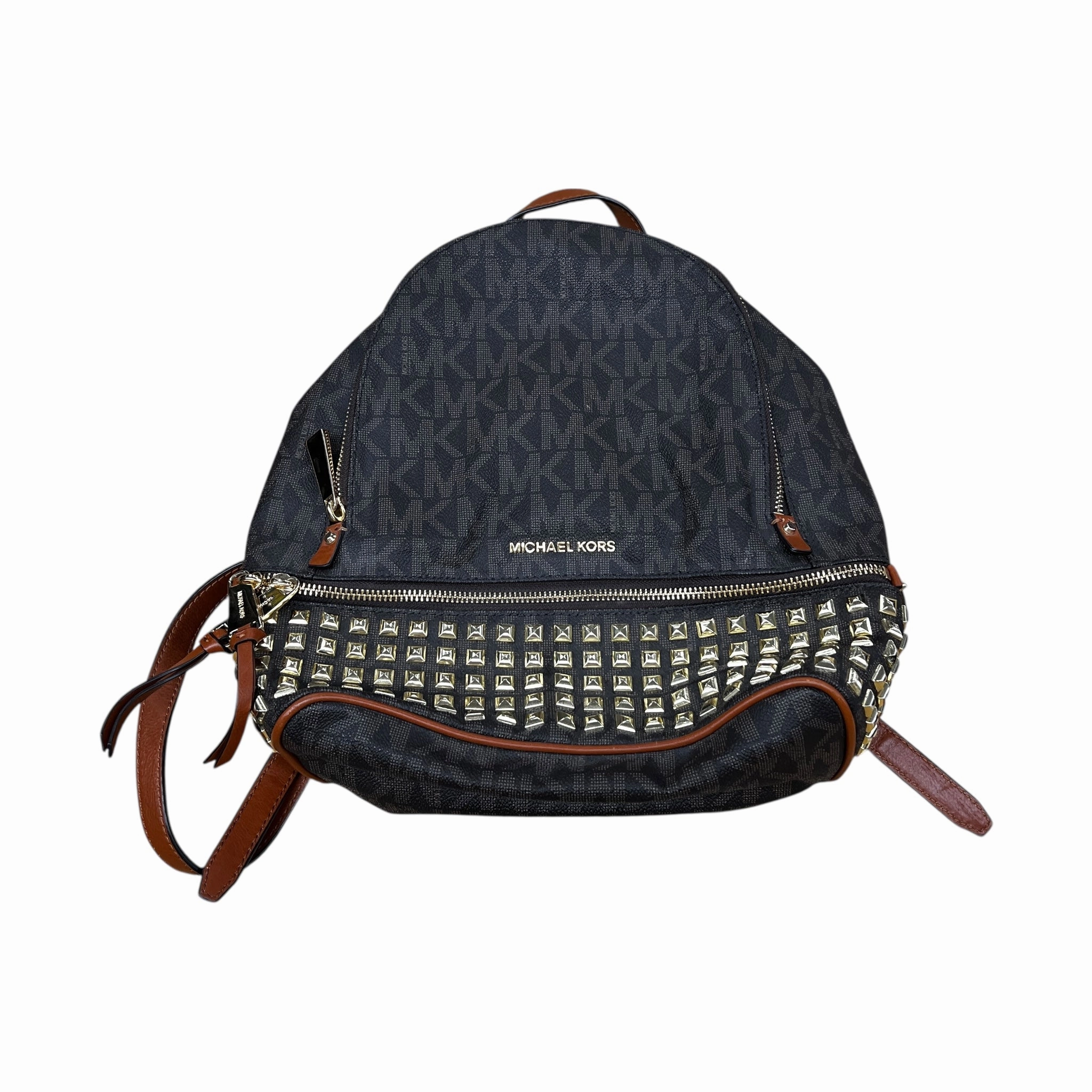 Backpack Designer By Michael Kors In Brown & Gold, Size:Medium