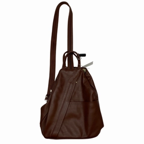Backpack Leather By Clothes Mentor In Brown, Size:Small