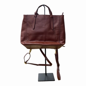 Backpack Leather By Fossil In Brown, Size:Medium