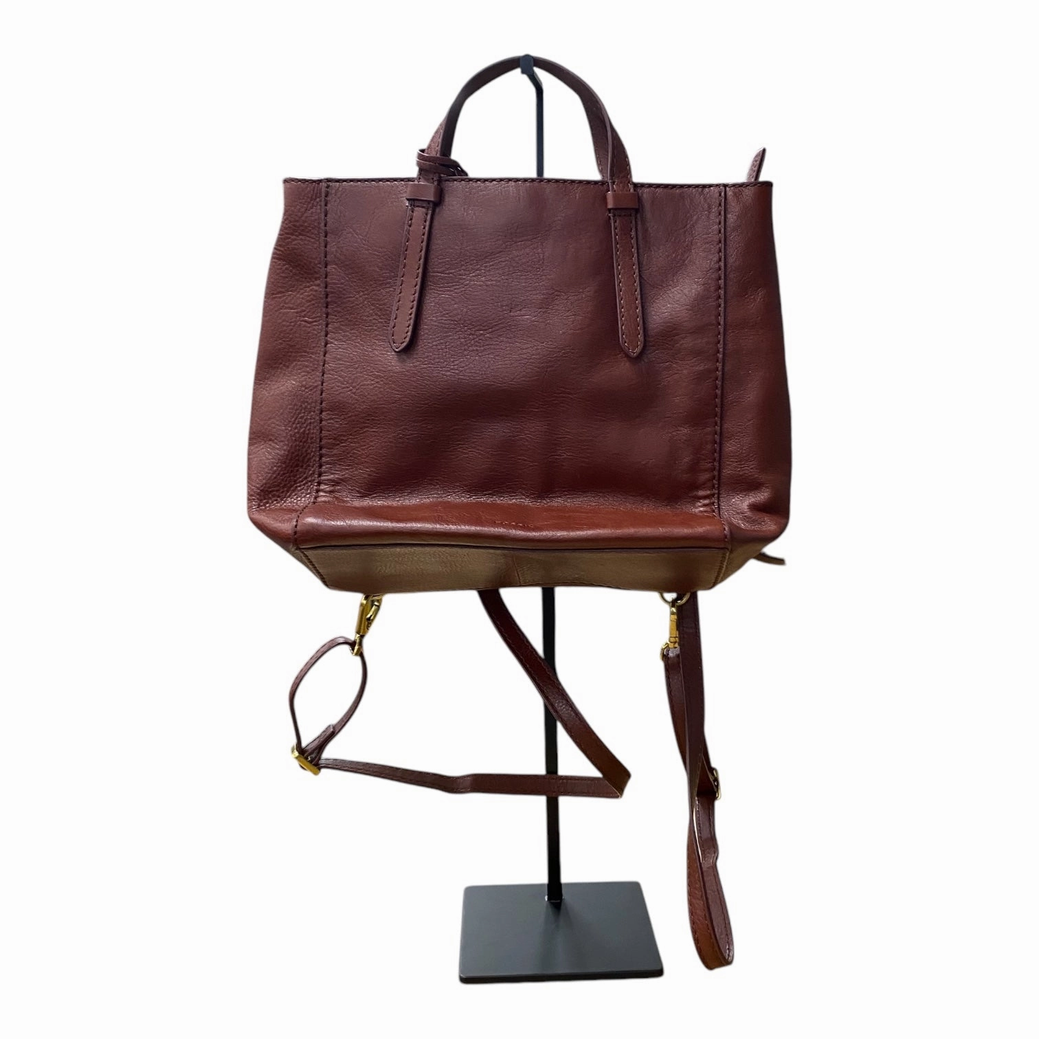 Backpack Leather By Fossil In Brown, Size:Medium
