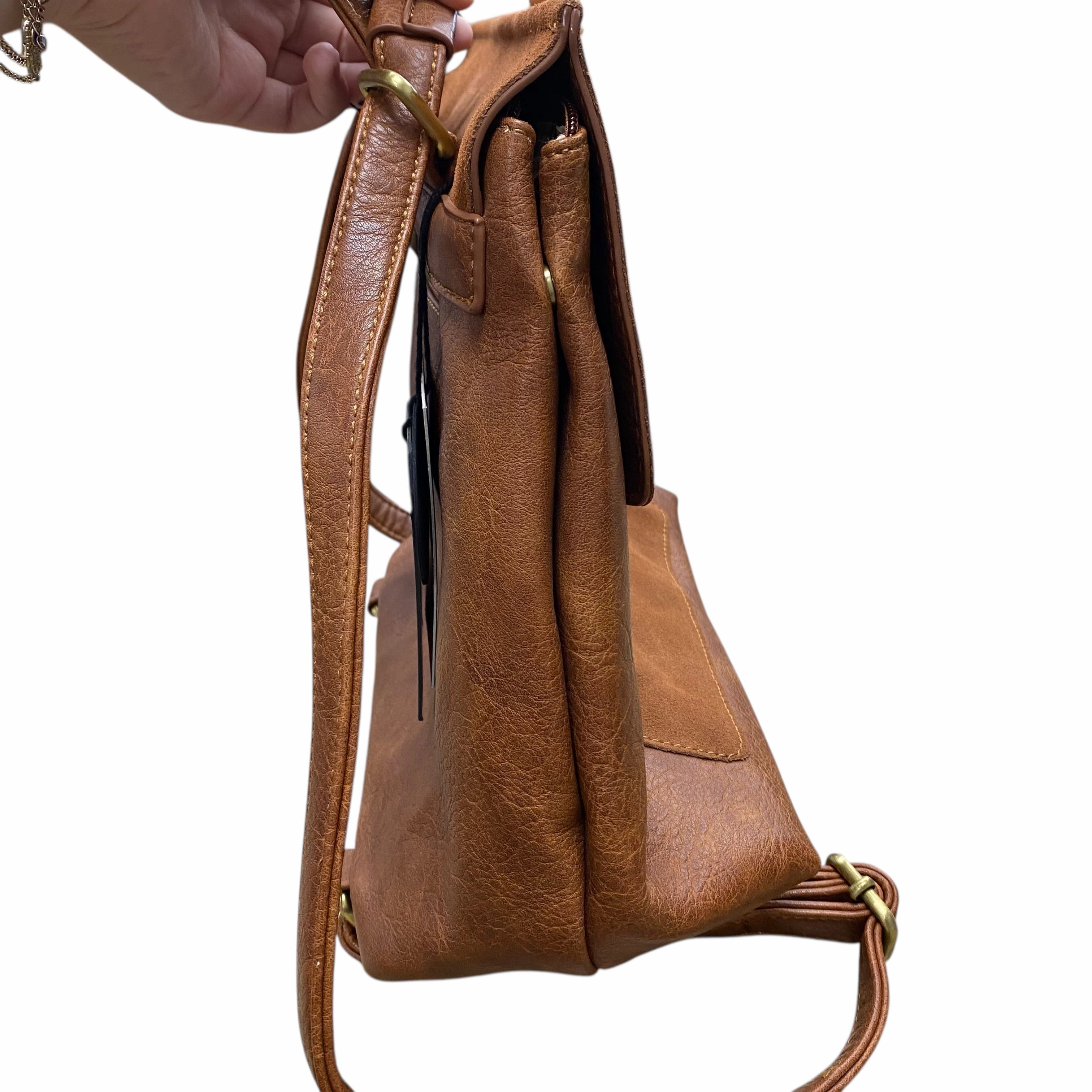 Backpack Leather By Moda Luxe In Brown, Size:Medium