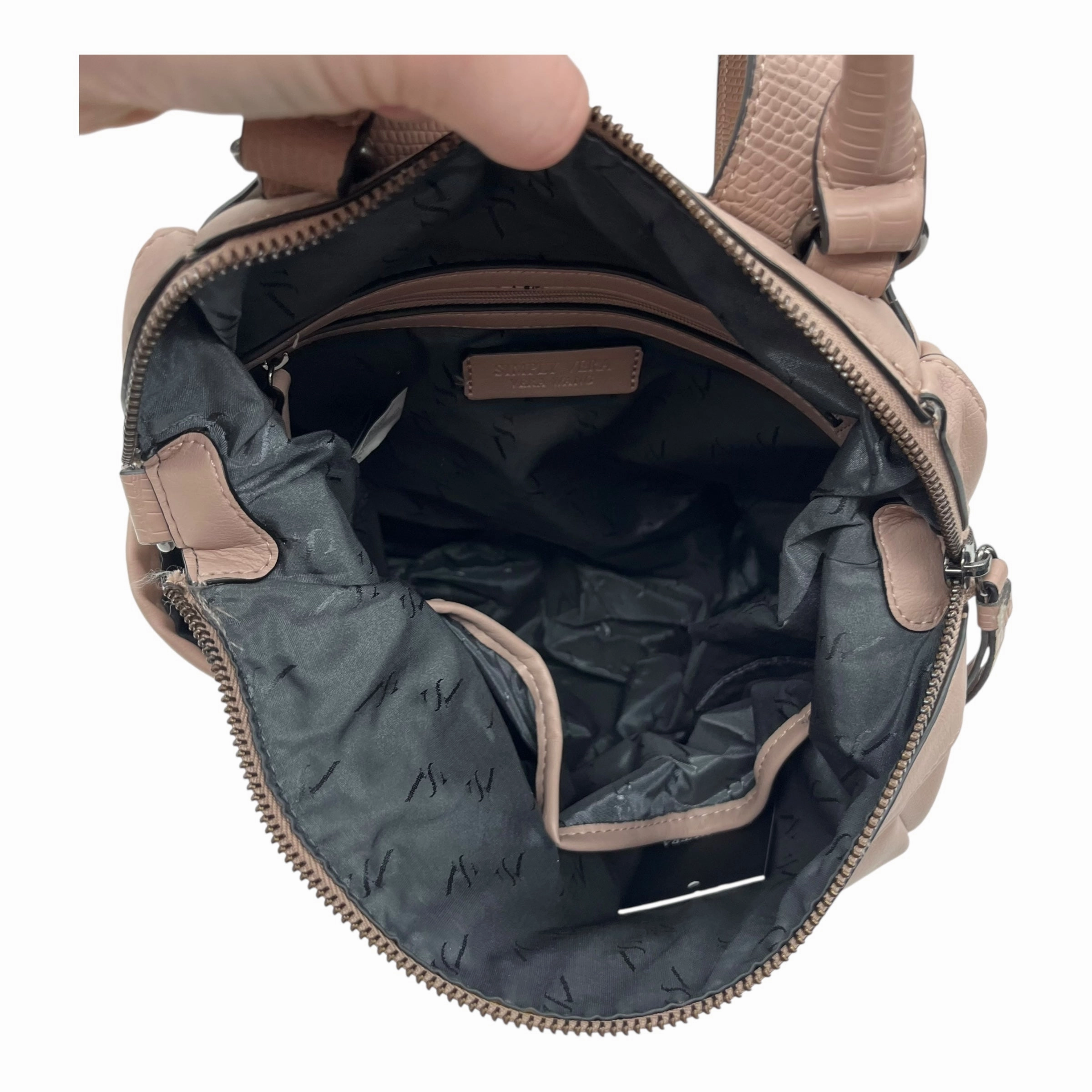 Backpack Leather By Simply Vera In Pink, Size:Medium