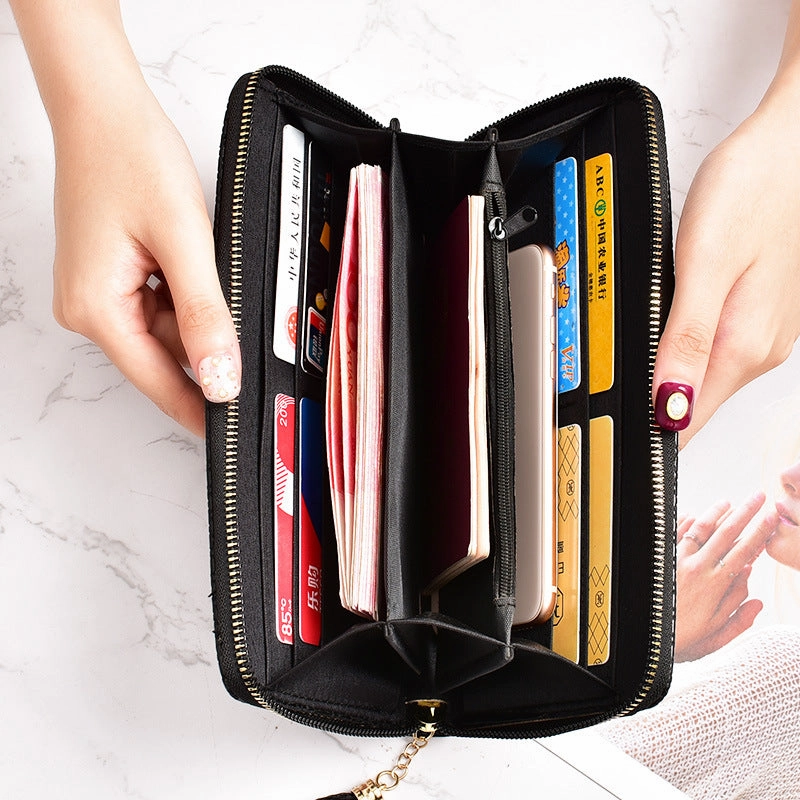 Black tassel phone bag