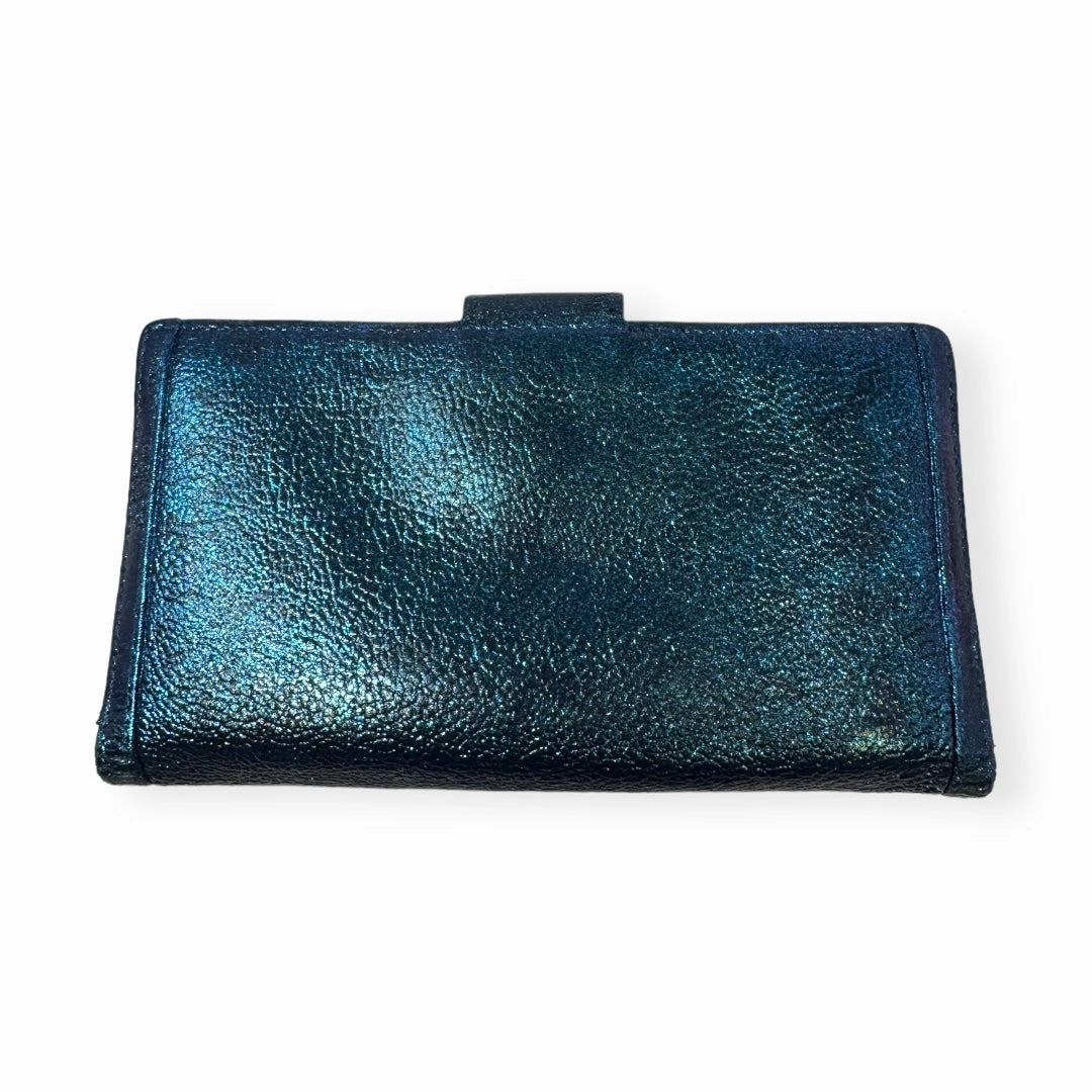 Bvlgari Bvlgari Upcycled Repurposed Bifold Wallet Designer Bvlgari In Glitter Painted Pebbled Leather, Size Small