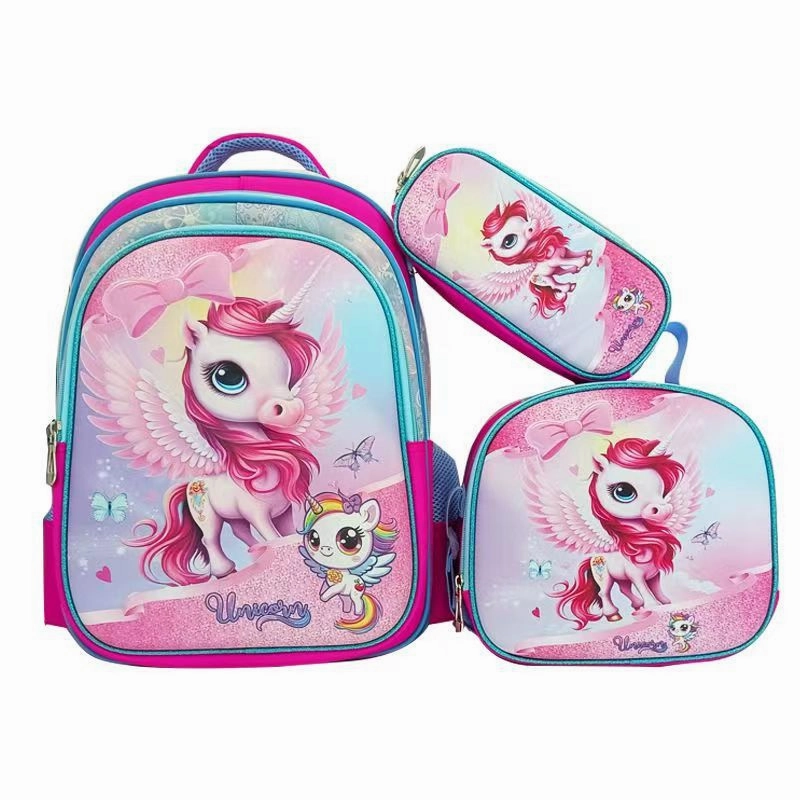 Can hold tie rod schoolbag lunch bag pencil case three-piece set