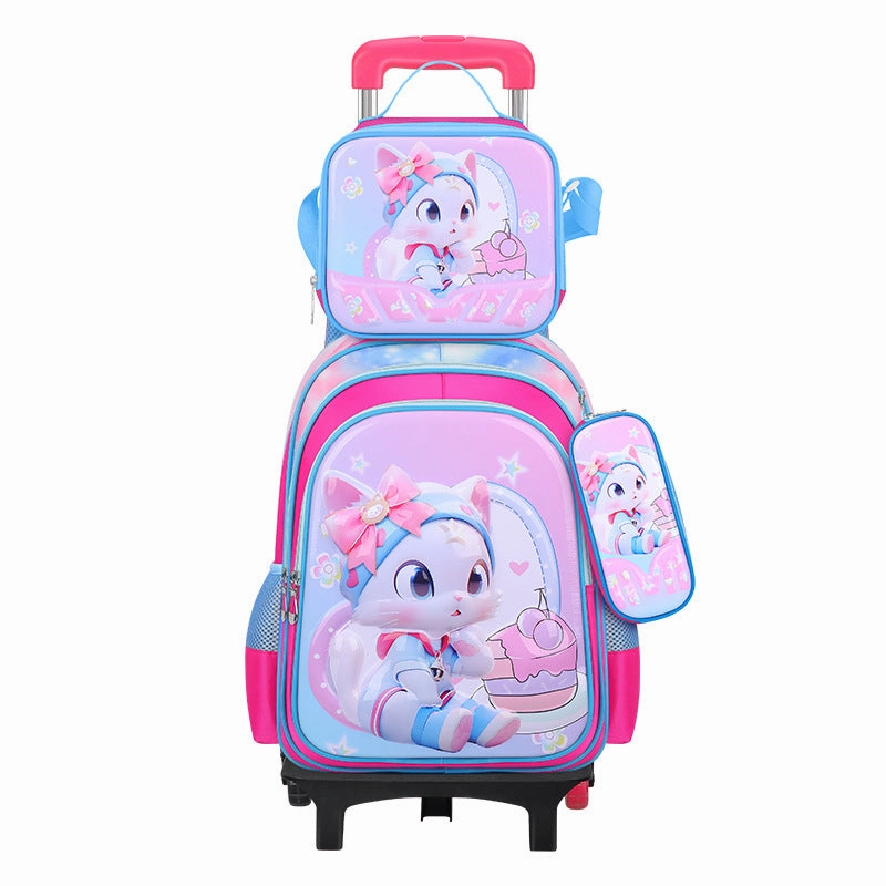 Can hold tie rod schoolbag lunch bag pencil case three-piece set