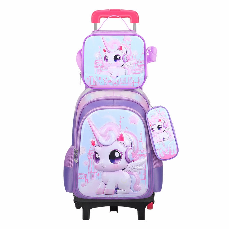 Can hold tie rod schoolbag lunch bag pencil case three-piece set