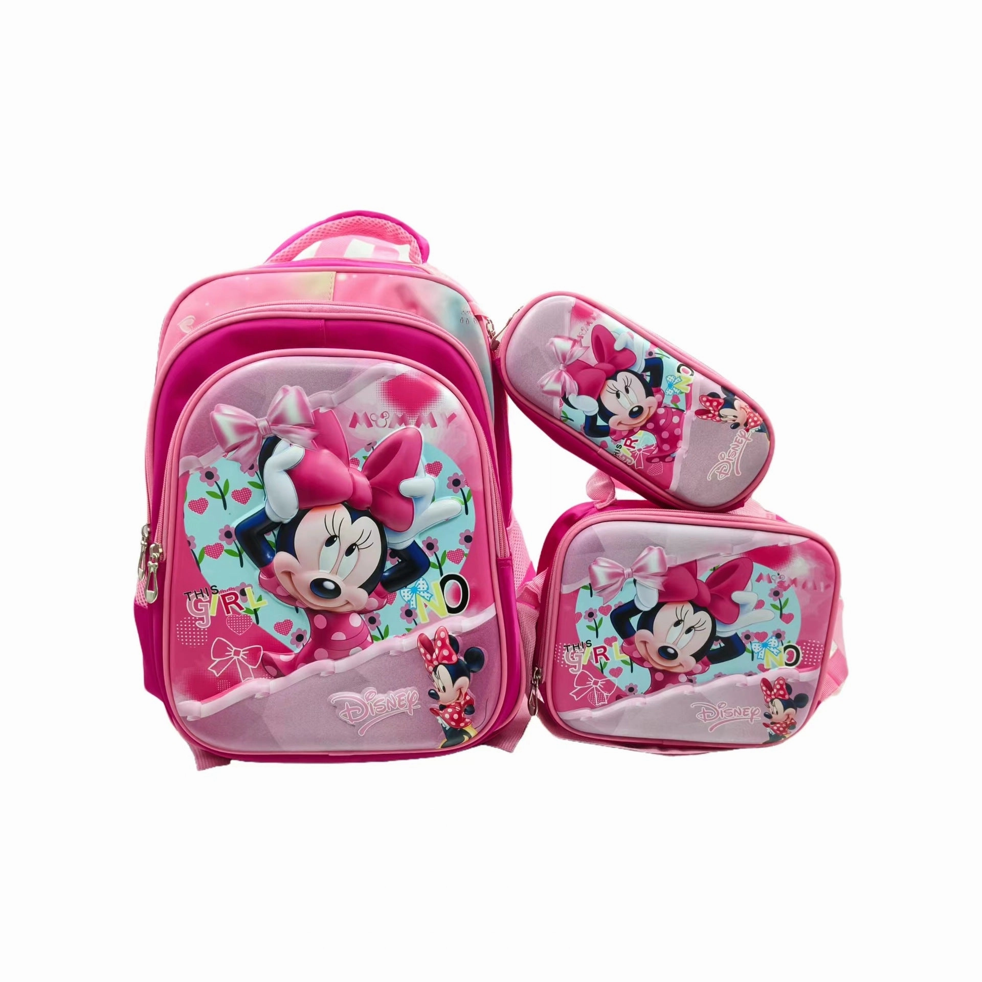 Can hold tie rod schoolbag lunch bag pencil case three-piece set