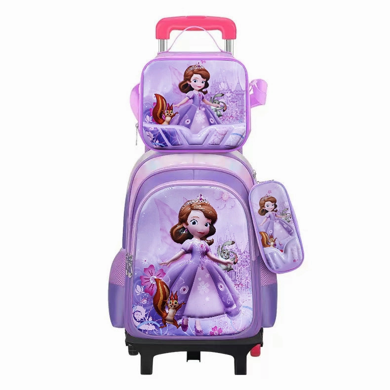 Can hold tie rod schoolbag lunch bag pencil case three-piece set