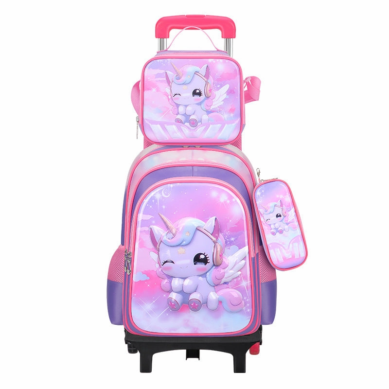 Can hold tie rod schoolbag lunch bag pencil case three-piece set