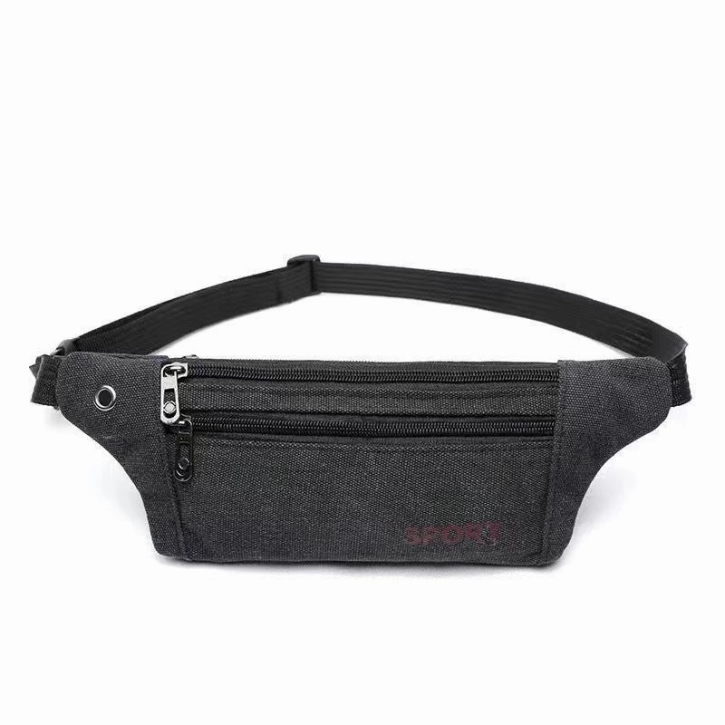 Canvas fanny pack multi-functional sports mobile phone bag