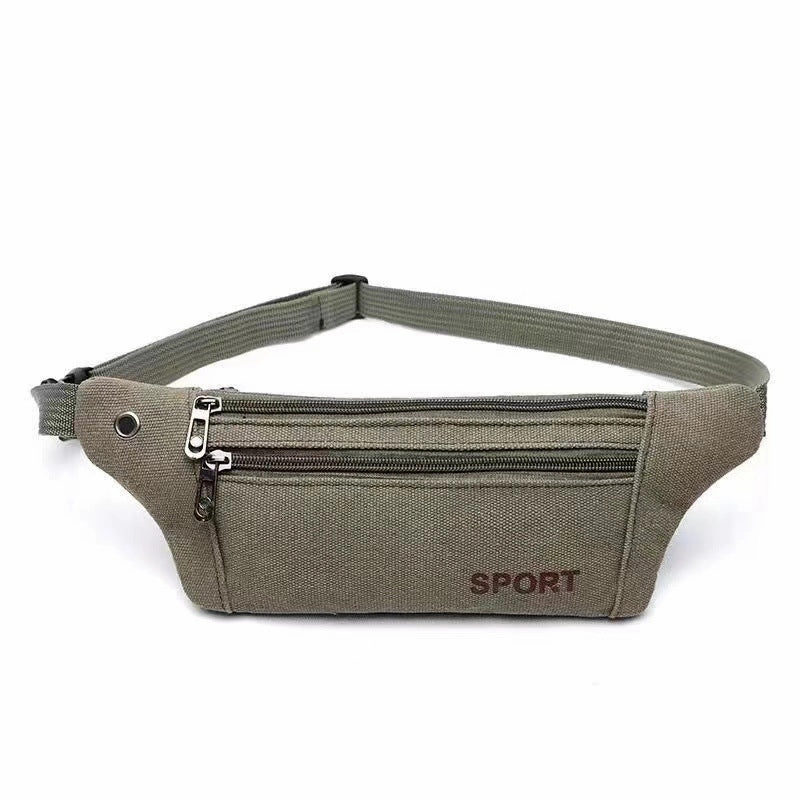 Canvas fanny pack multi-functional sports mobile phone bag