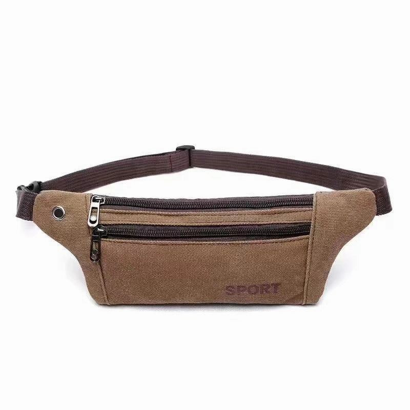 Canvas fanny pack multi-functional sports mobile phone bag
