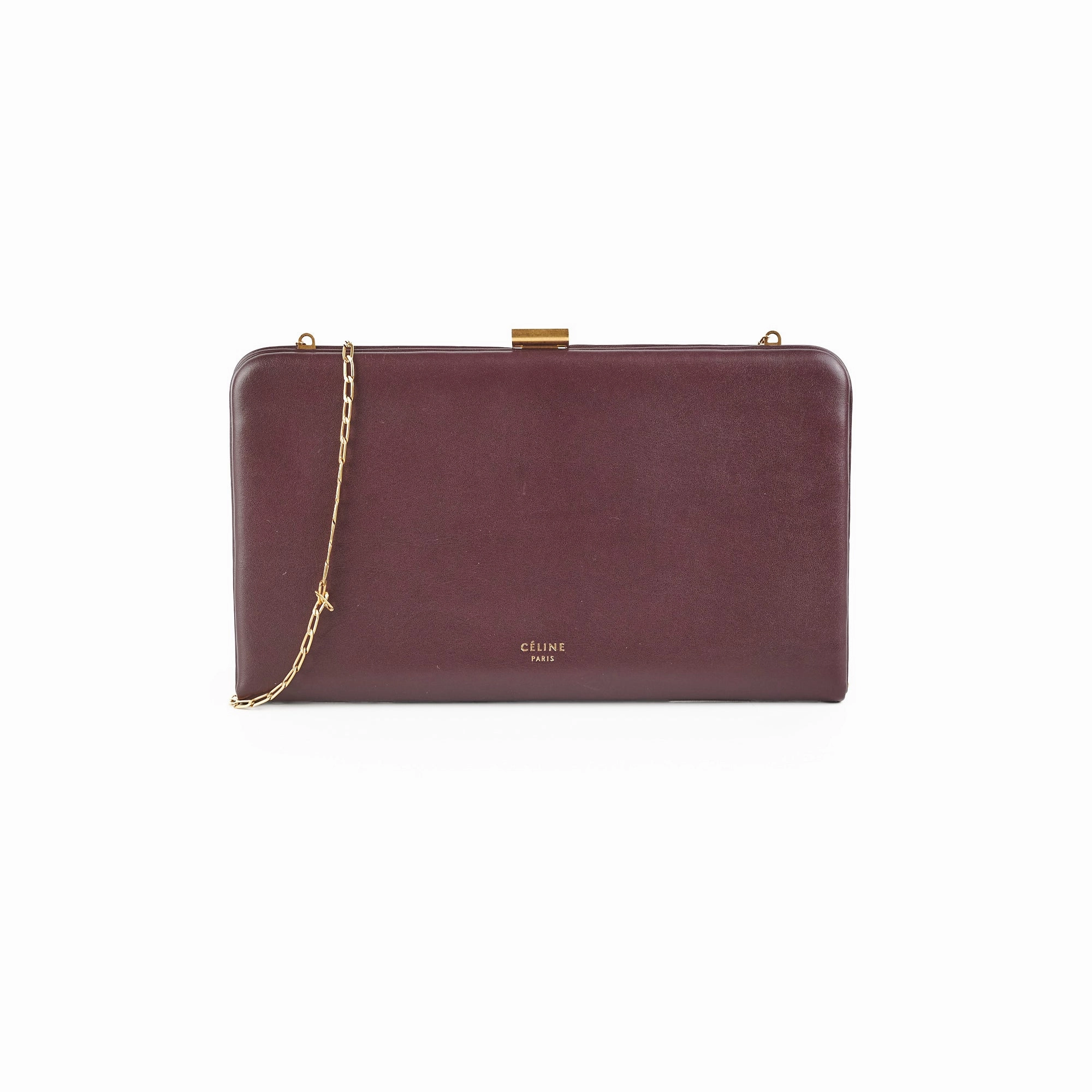 Celine Burgundy Wallet On Chain