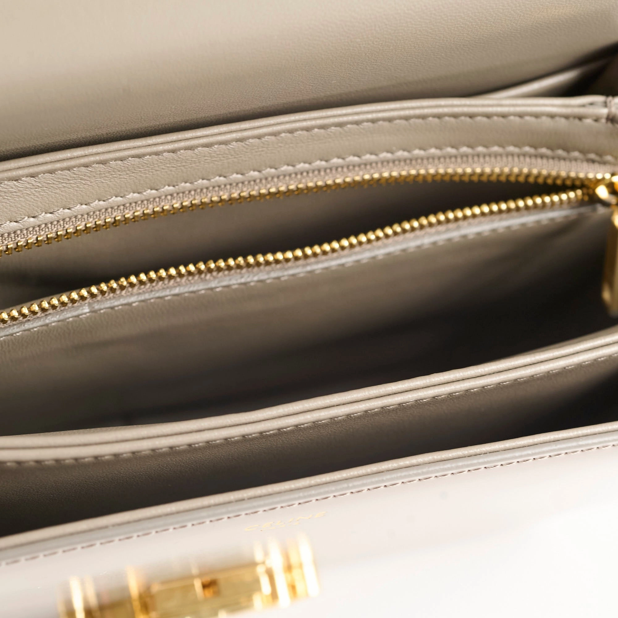 Celine Classique Medium Triomphe Bag Pebble