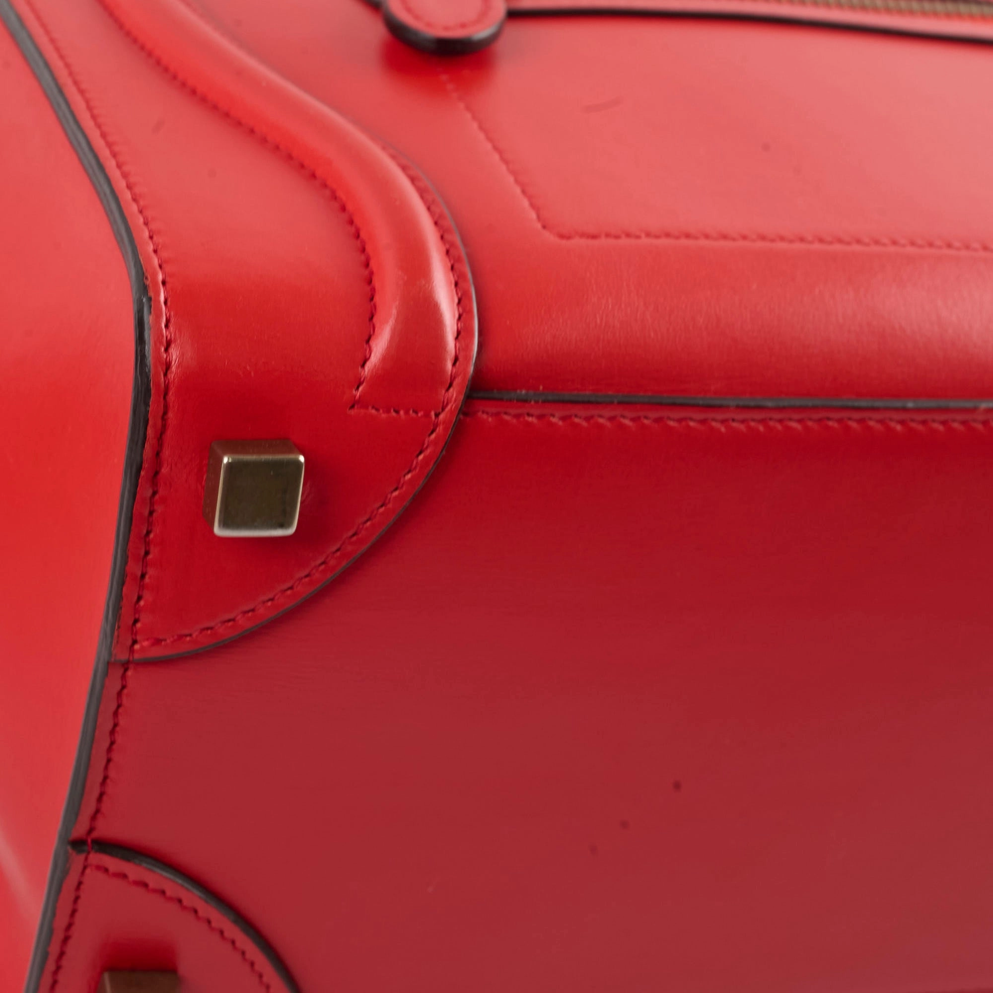 Celine Luggage Micro Red