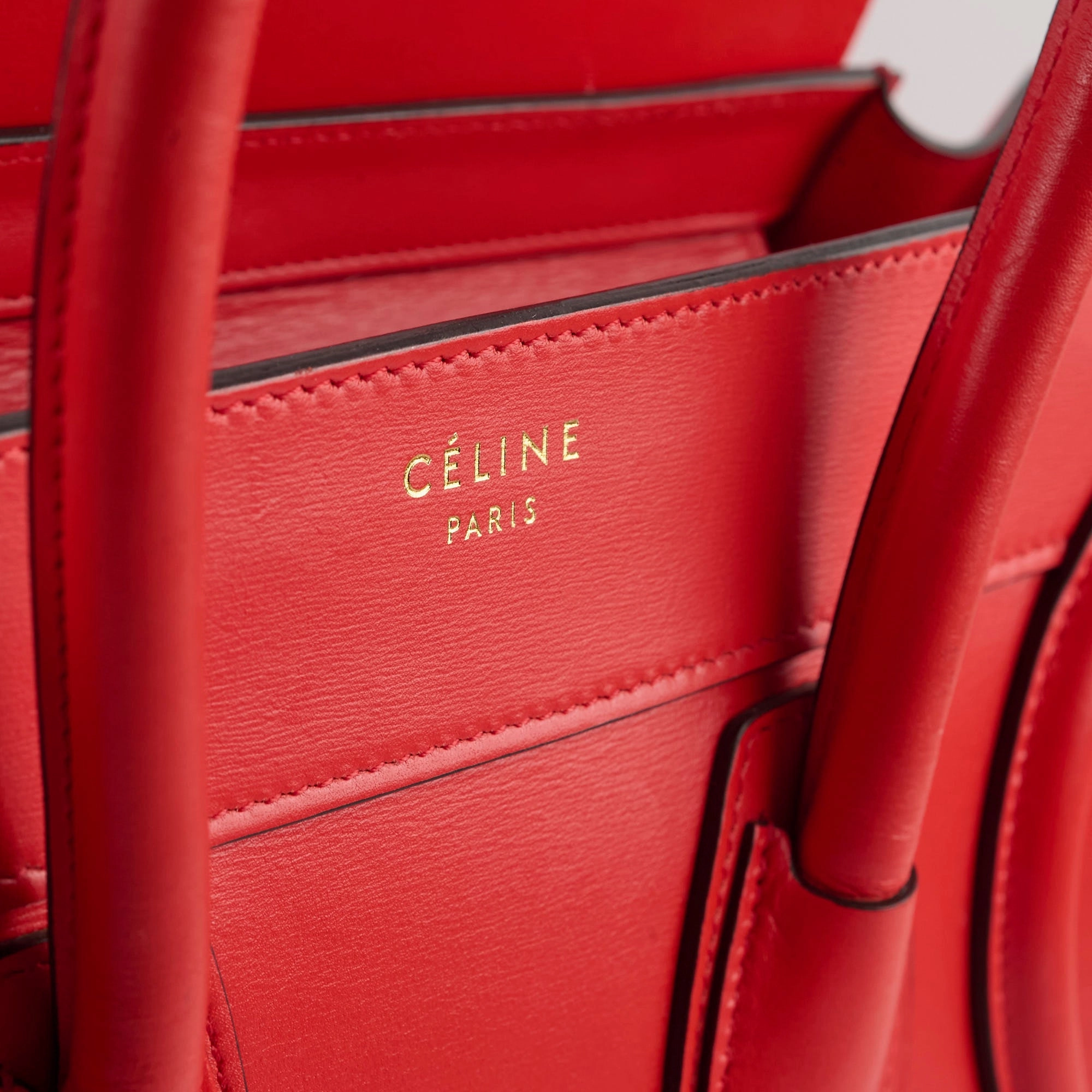 Celine Luggage Micro Red