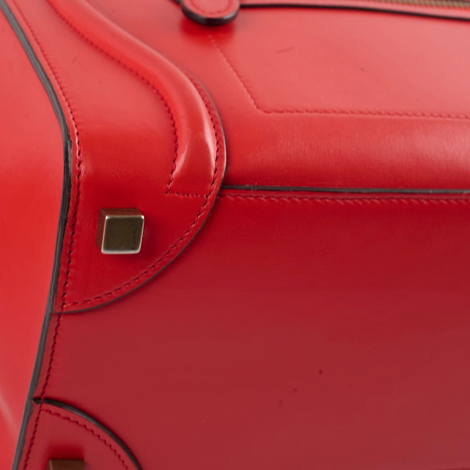 Celine Luggage Micro Red