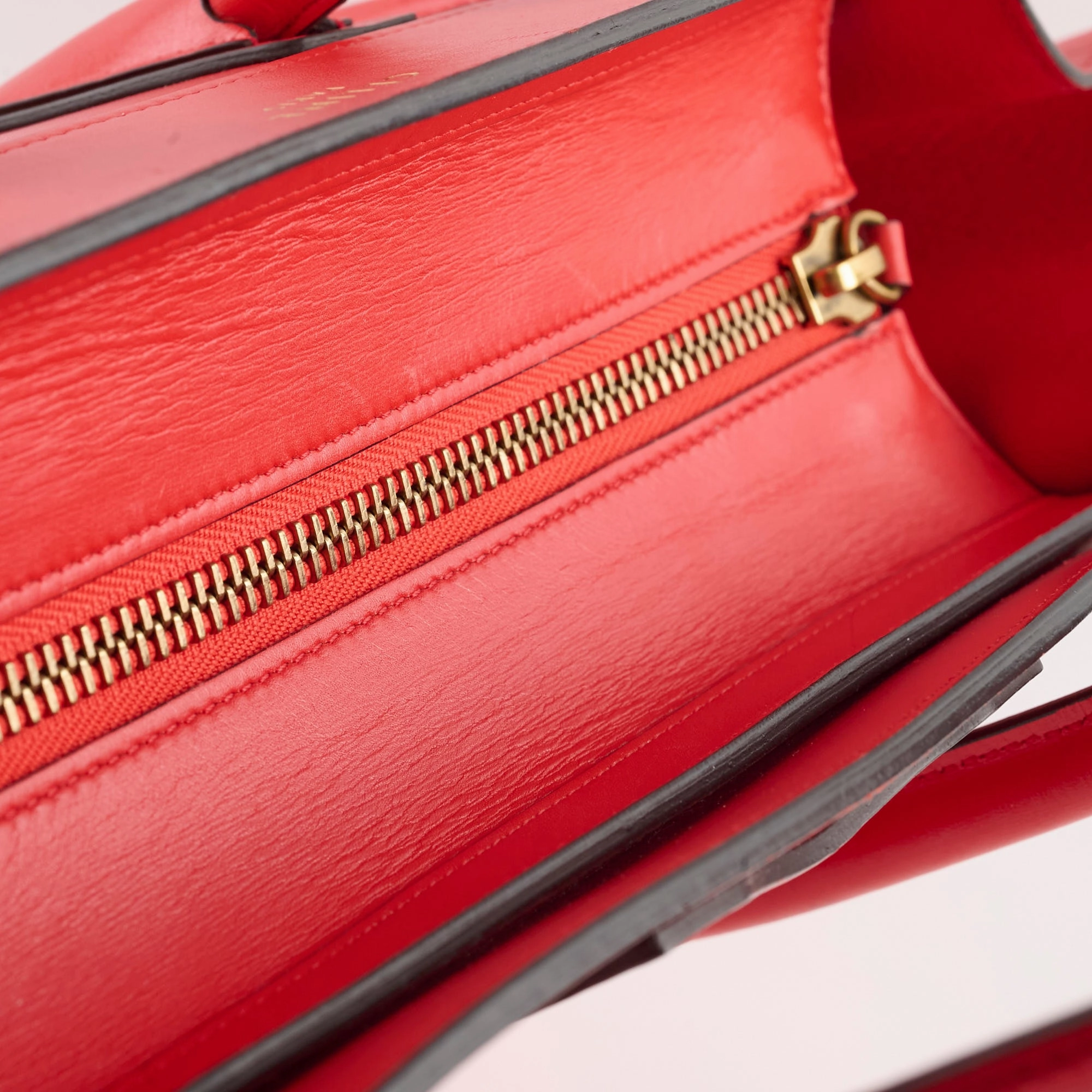 Celine Luggage Micro Red