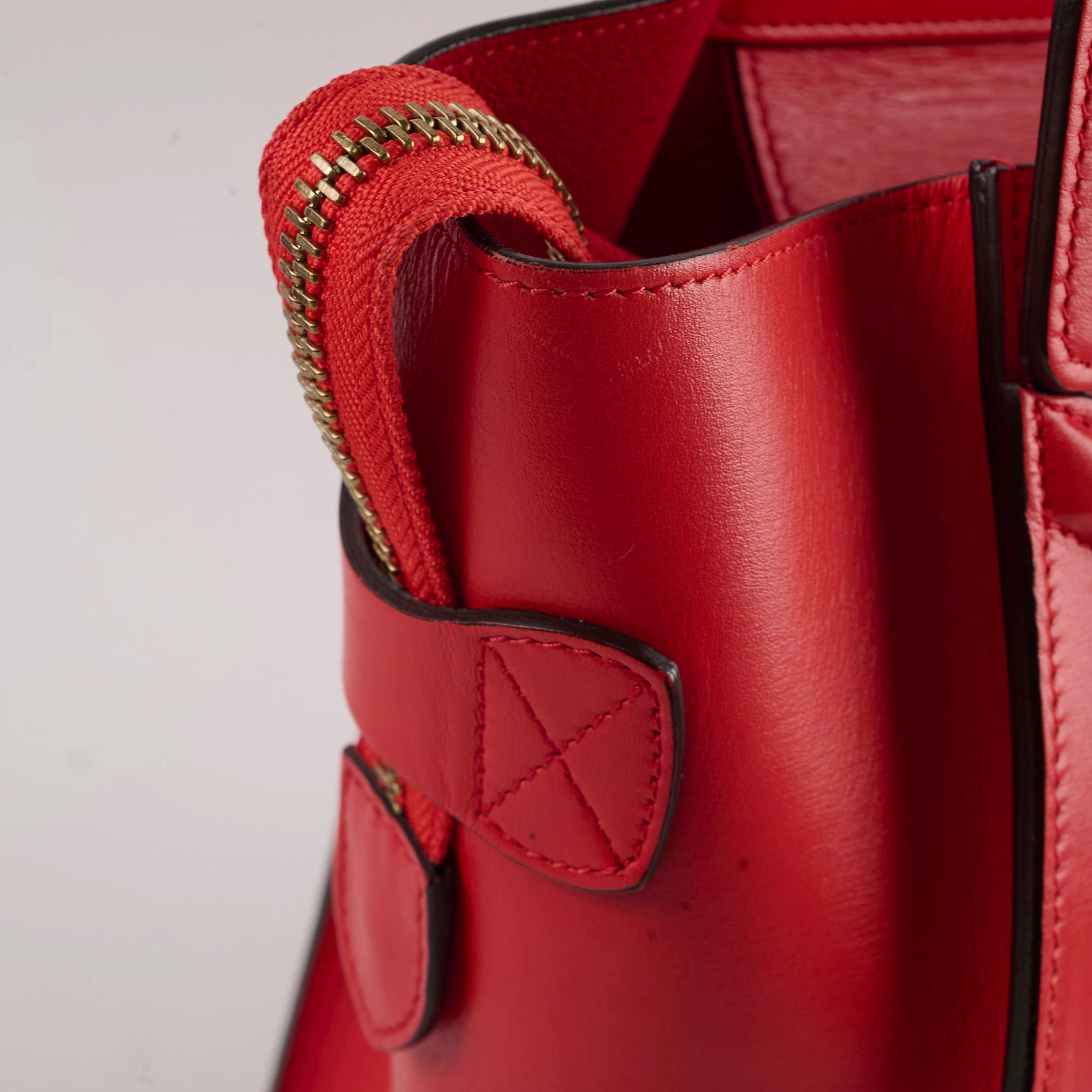 Celine Luggage Micro Red