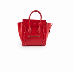 Celine Luggage Micro Red