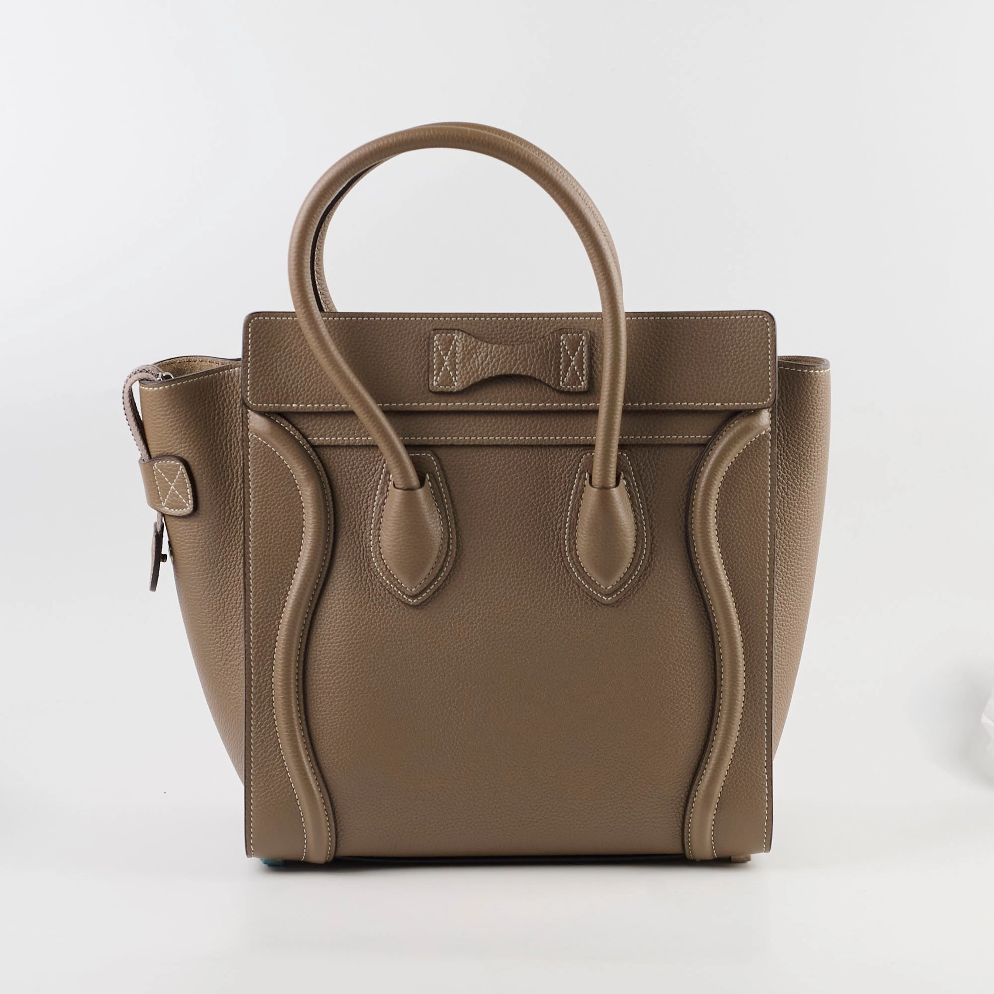 Celine Micro Luggage Grained Leather Taupe