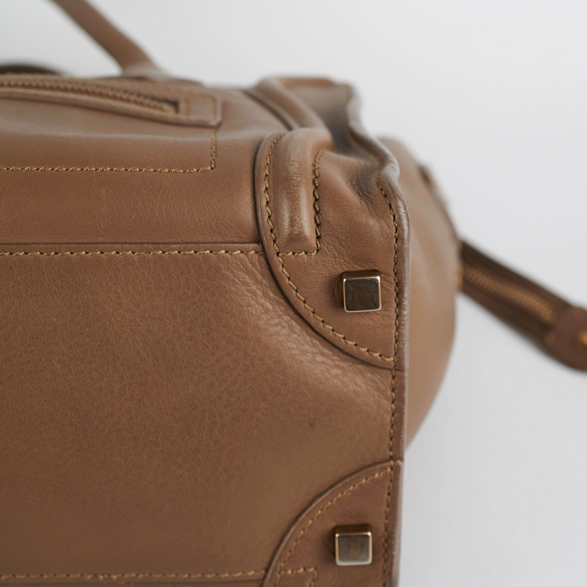 Celine Micro Luggage Taupe Tote