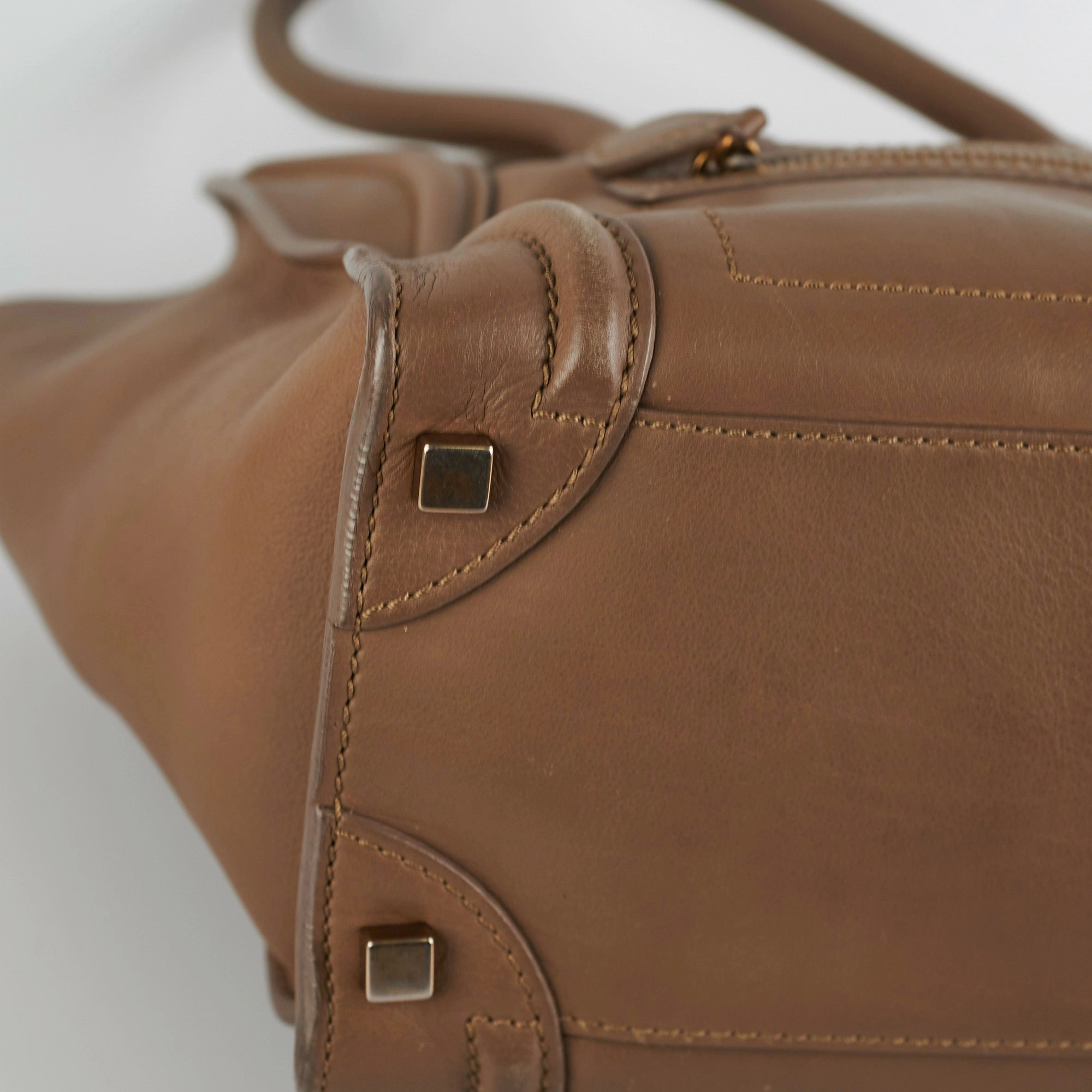 Celine Micro Luggage Taupe Tote