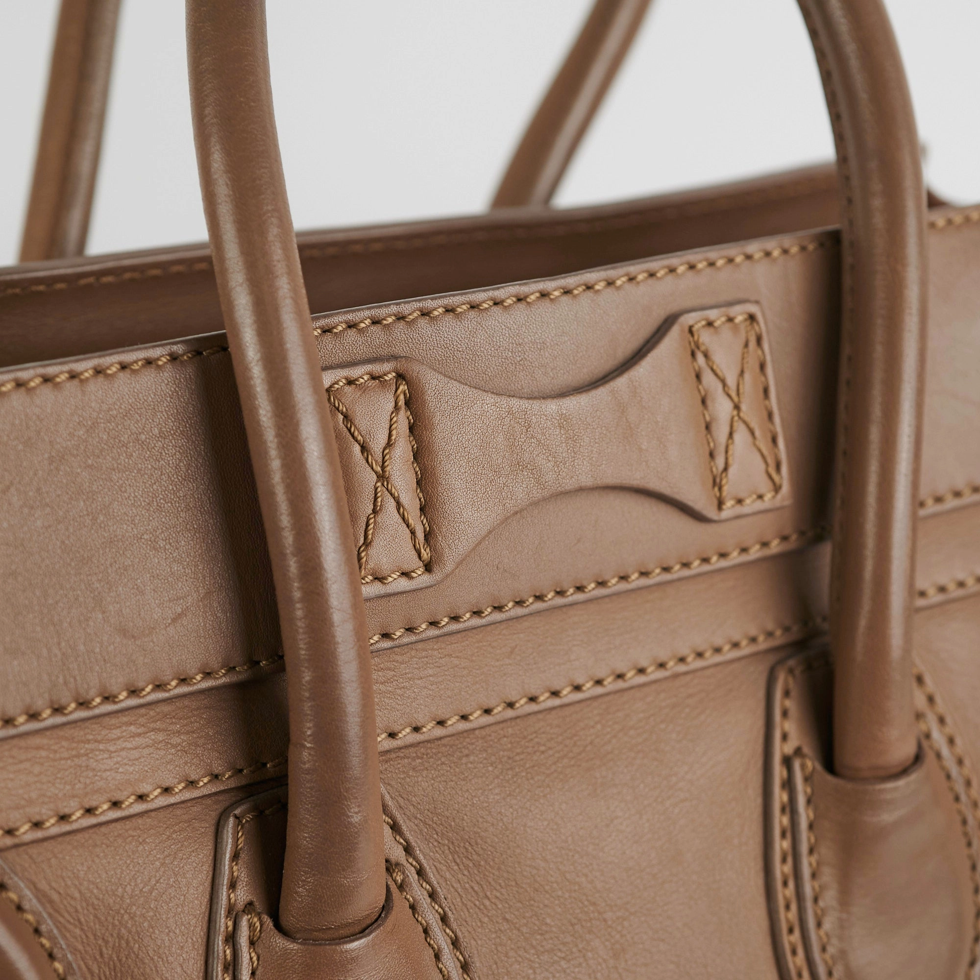 Celine Micro Luggage Taupe Tote