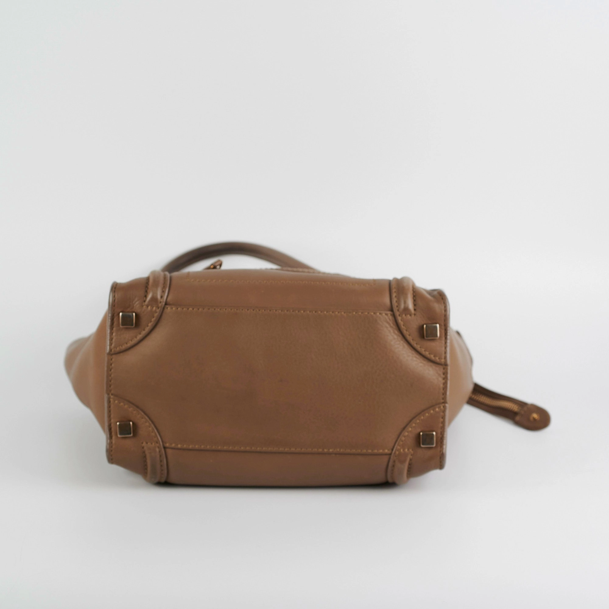 Celine Micro Luggage Taupe Tote