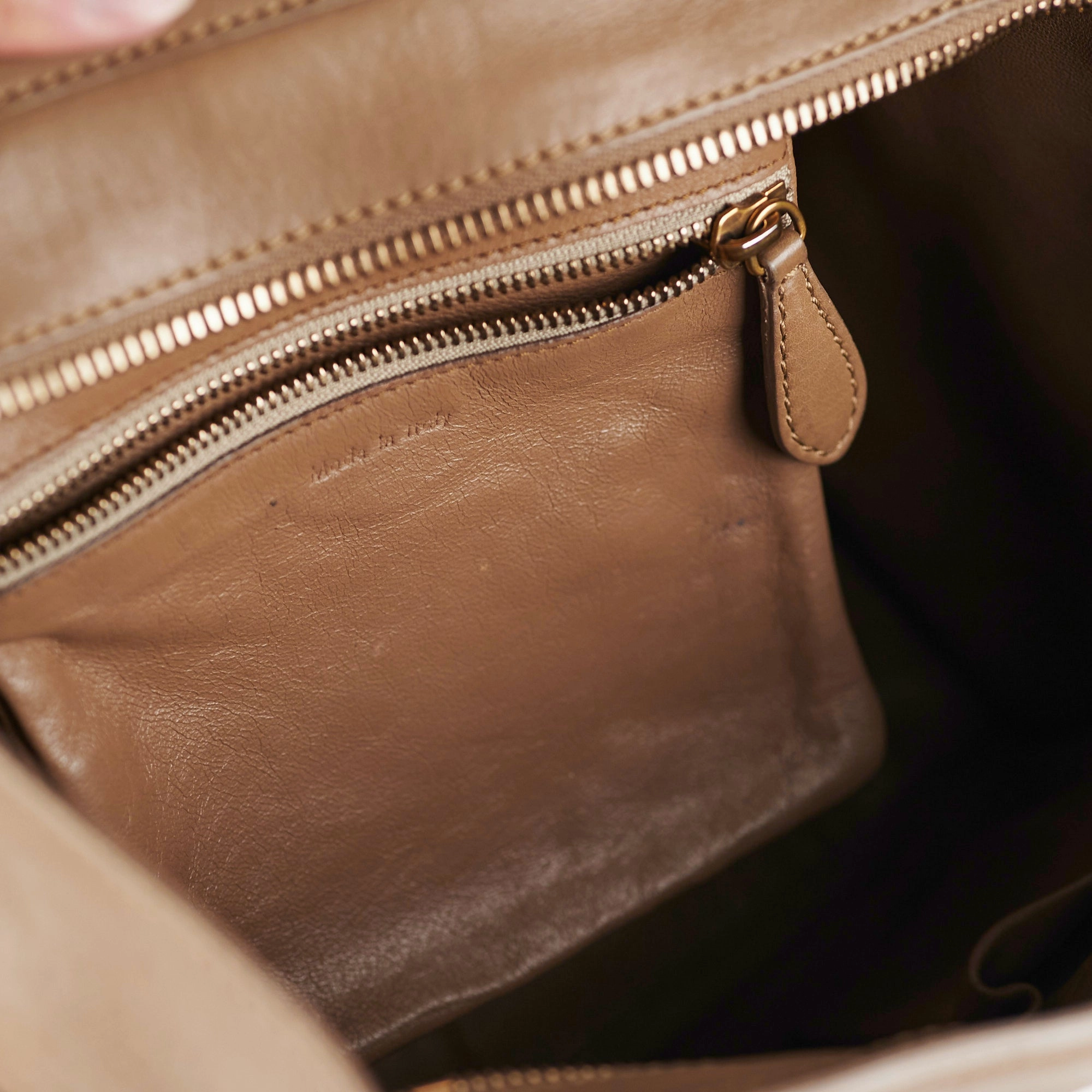 Celine Micro Luggage Taupe Tote