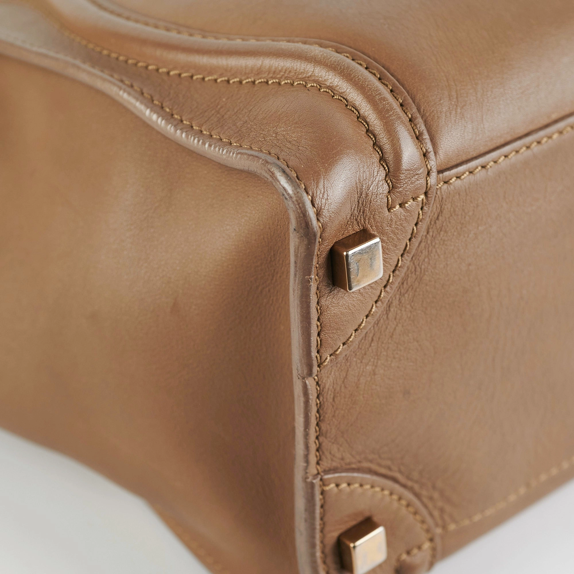 Celine Micro Luggage Taupe Tote