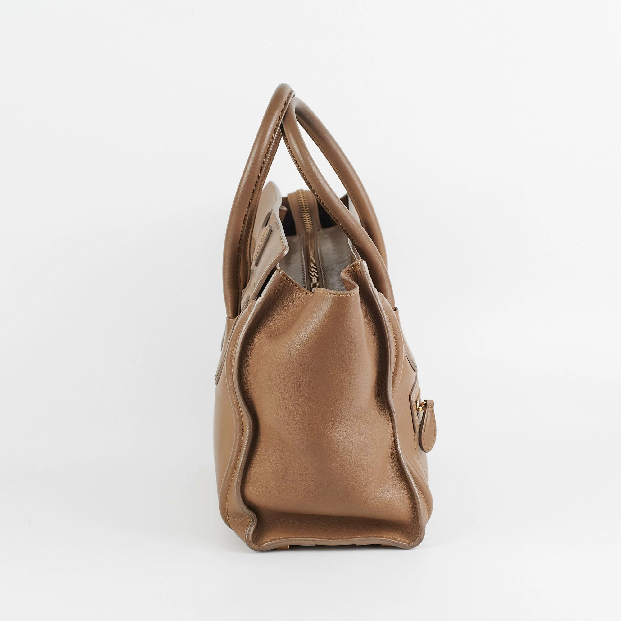 Celine Micro Luggage Taupe Tote