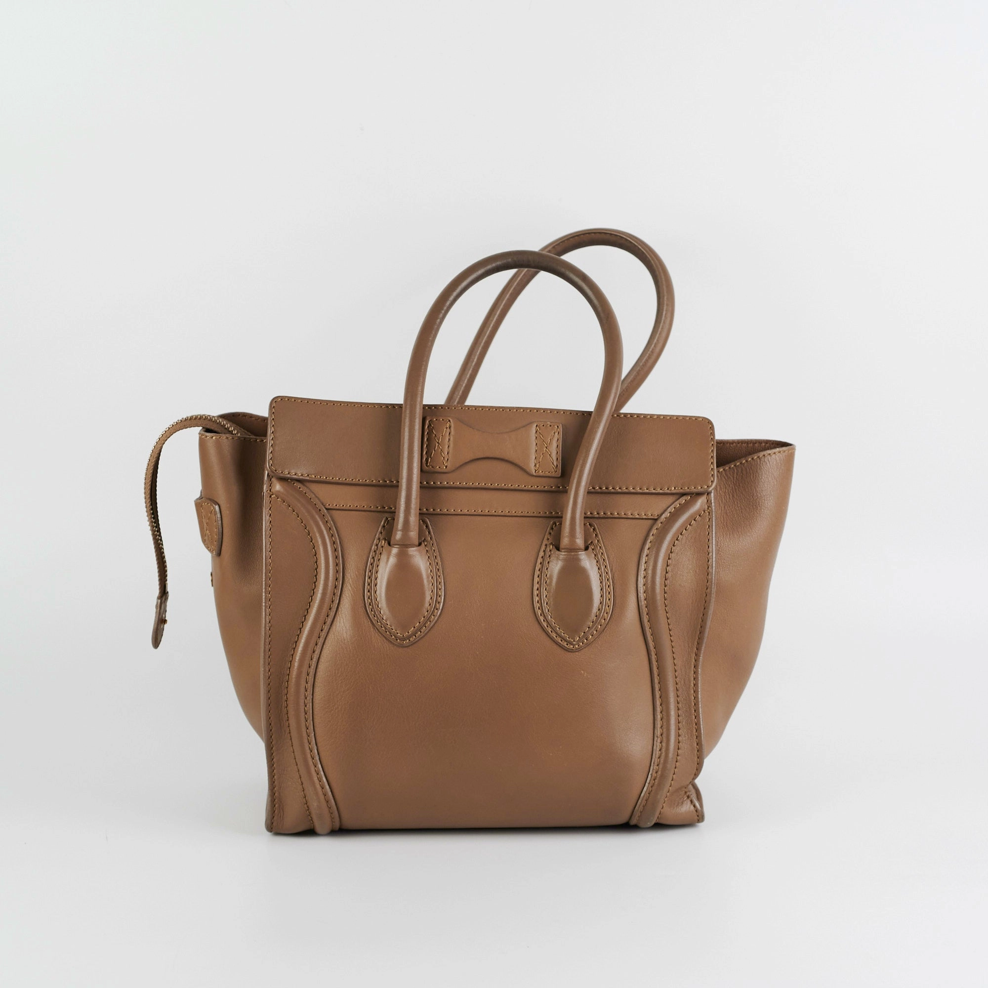 Celine Micro Luggage Taupe Tote