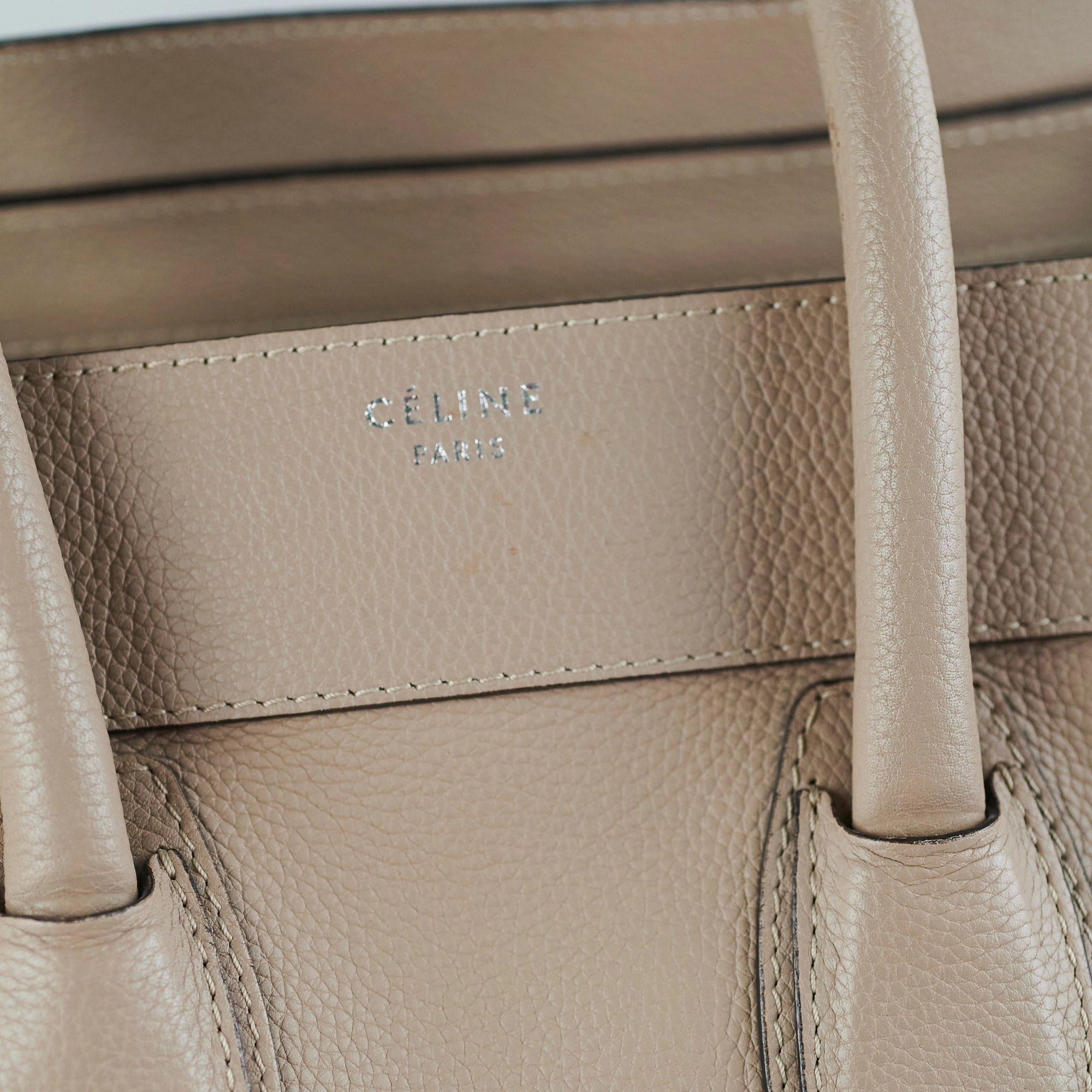 Celine Micro Luggage Tote Beige