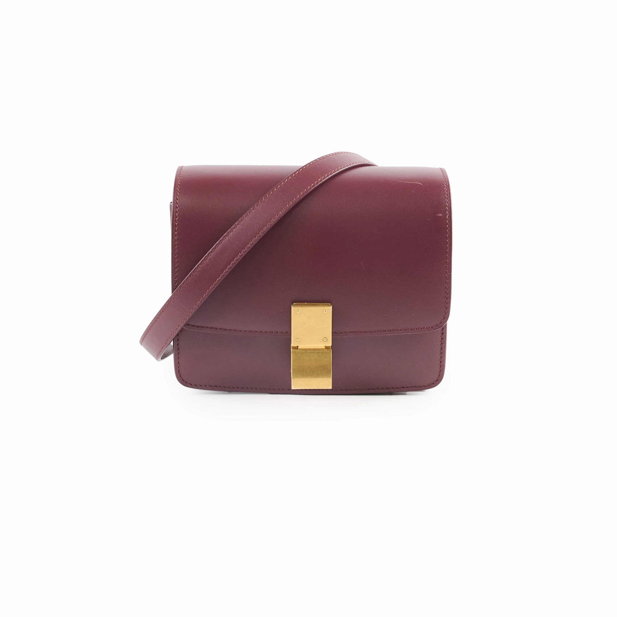 Celine Mini Box Bag Burgundy