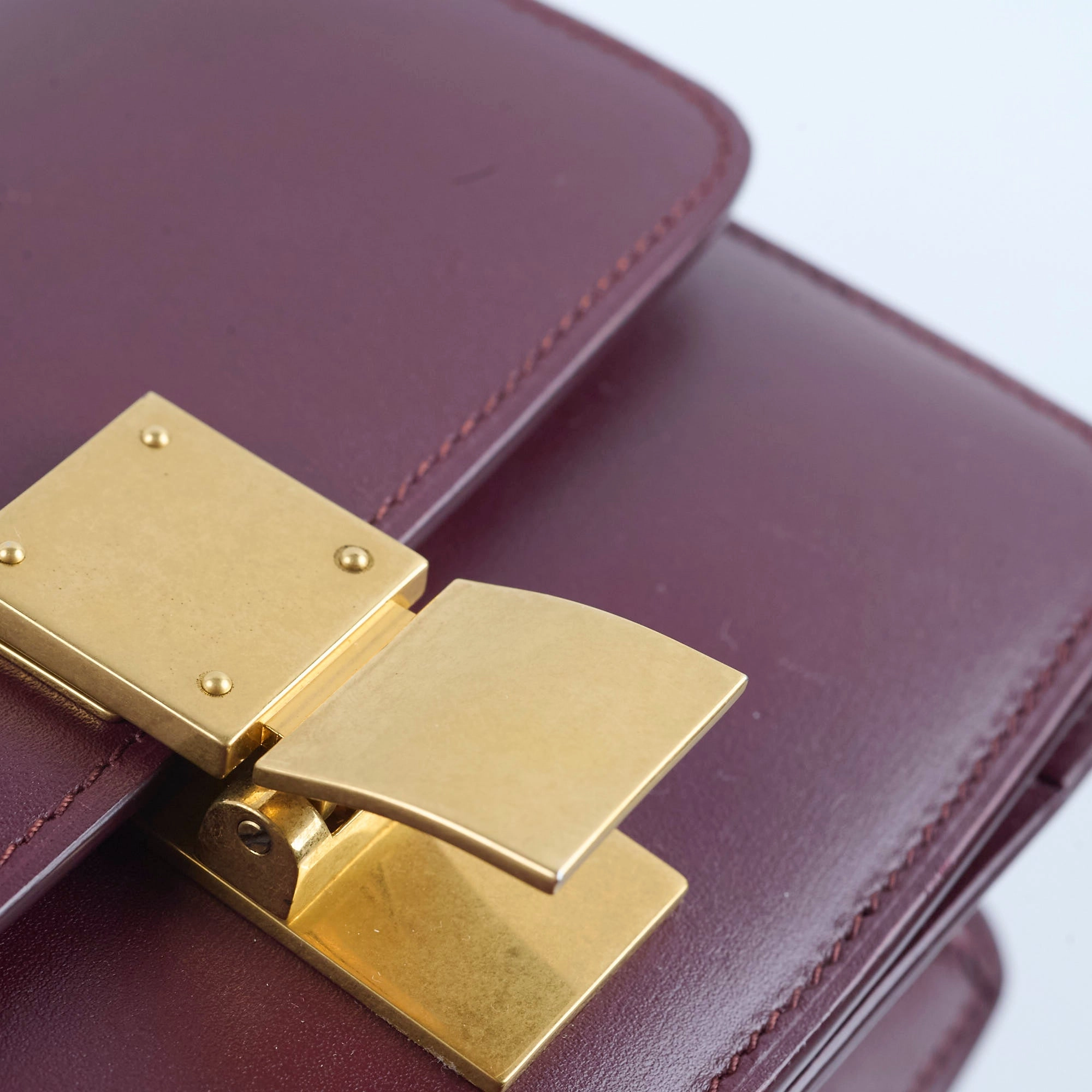 Celine Mini Box Bag Burgundy